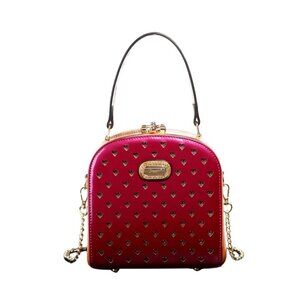 Brangio Italy Elegant Heart-Embellished Box Handbag